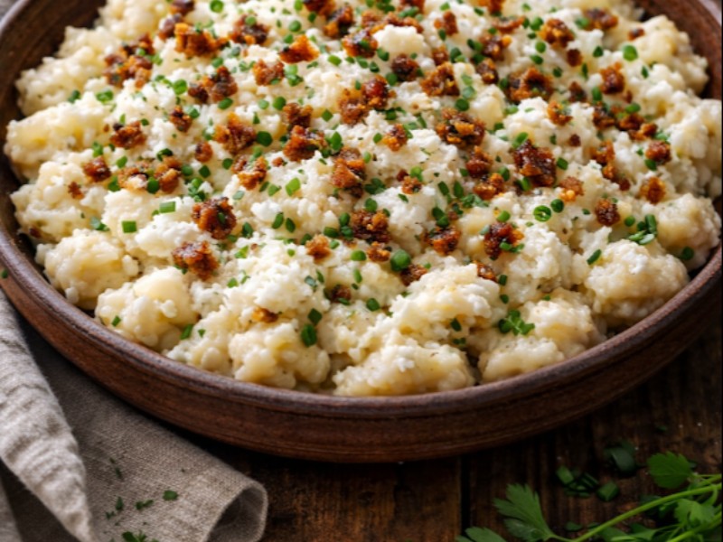 Vegán “túrós” sztrapacska tofuropogóssal 