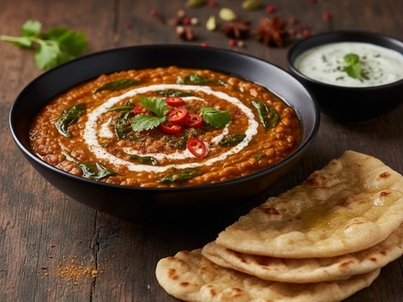 Vöröslencse-dhal spenóttal