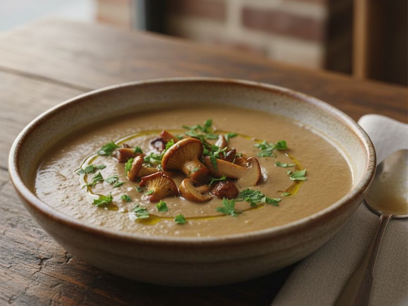 Gombakrémleves csicseriborsóval 