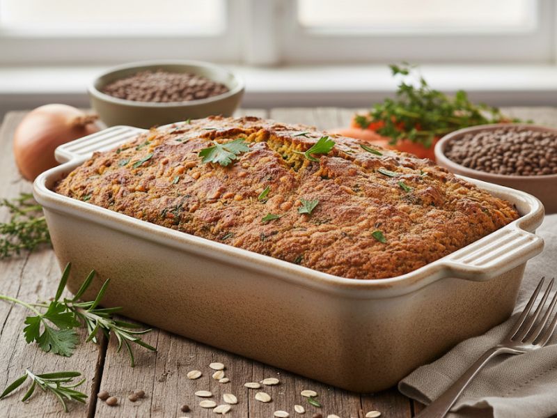 Egyben sült lencsefasírt