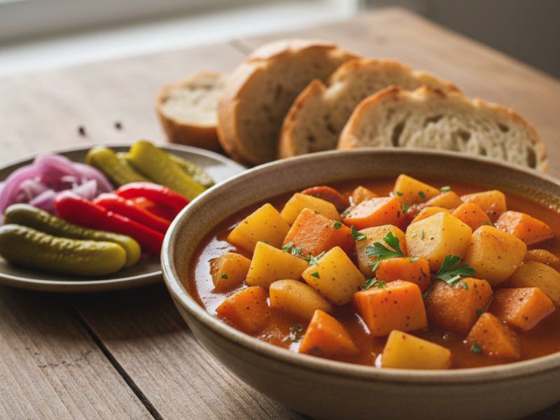 Paprikás krumpli édesburgonyával