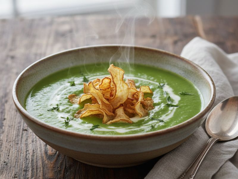 Borsókrémleves zellerchipsszel