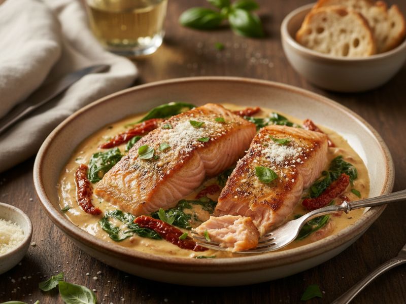 Toscana-i krémes fokhagymás lazac