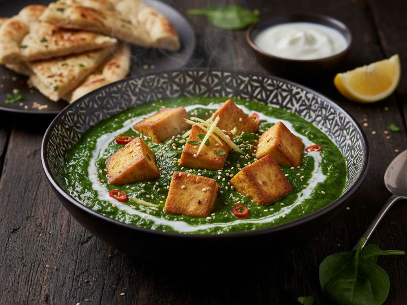 Krémes Tofus Spenót (Saag Tofu)