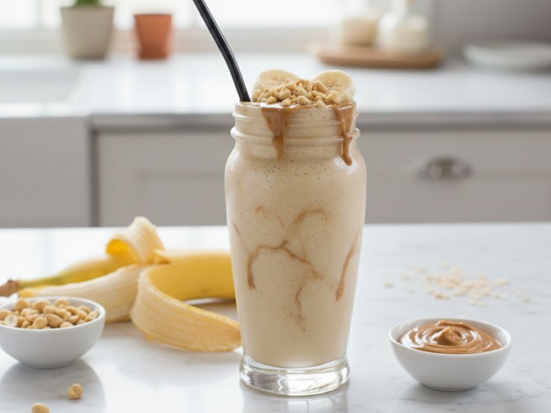 Mogyoróvajas banános smoothie