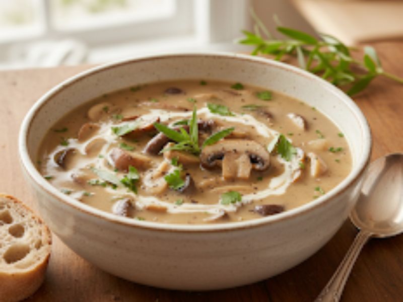 Tárkonyos gombaraguleves 