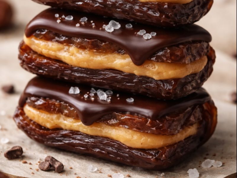 Csokis datolyaszelet mogyoróvajjal 