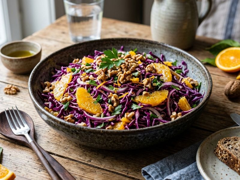 Narancsos lila-káposzta saláta 