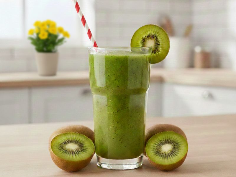 Kivis-spenótos smoothie