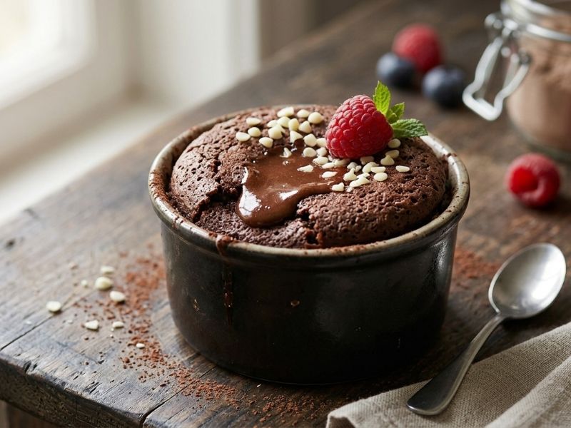 Csokis-Lávás Protein bögrés süti (fitness)