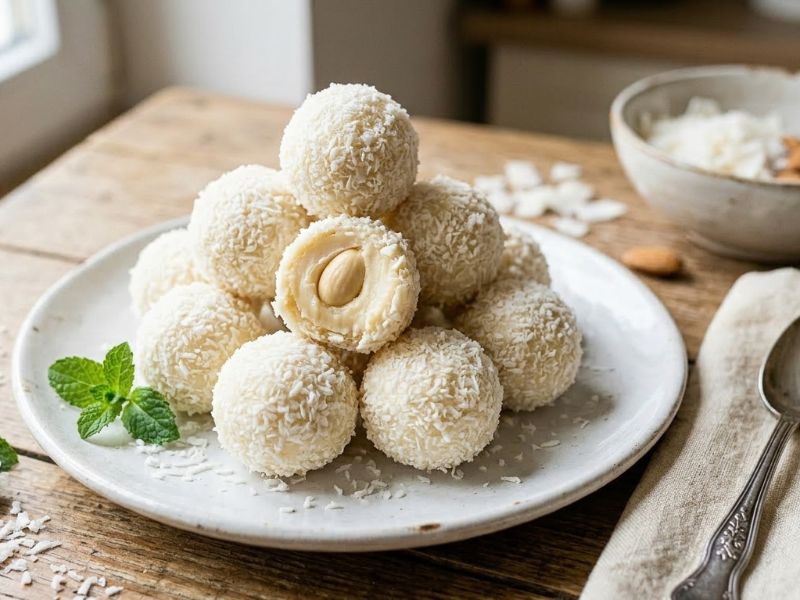 Házi krémes Raffaello golyó