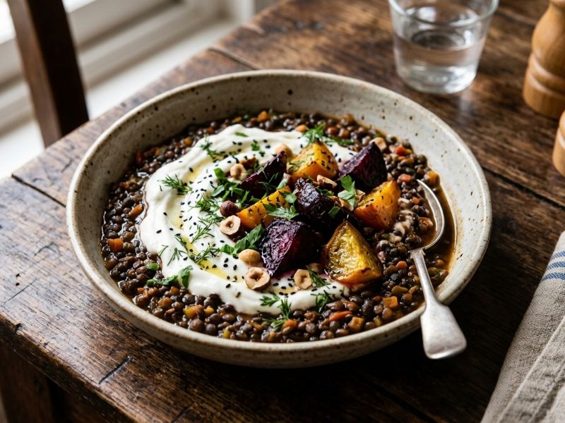 Fűszeres fekete-lencseragu