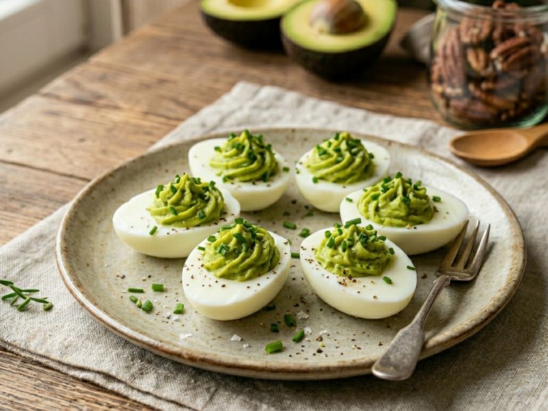 Avokádókrémmel töltött tojás