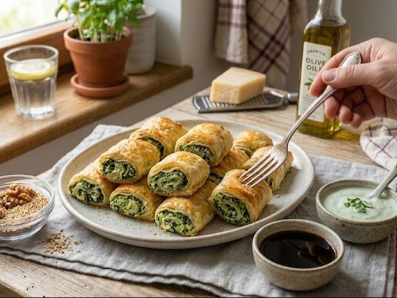 Mini Spenótos-Ricottás Tekercsek